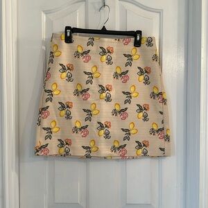 NWOT Loft Outlet Fun Lemon & Flower Print Skirt SZ 10
